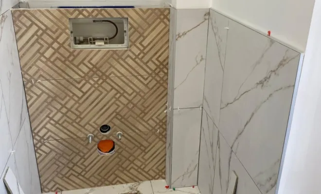 Rénovation d'une salle de bain Marbre et bois , Annecy, Impoco Catania